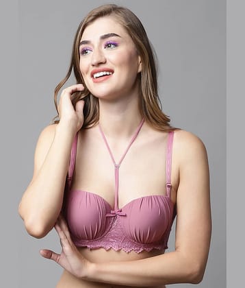 PrettyCat Polyester Heavily Padded Women's Balconette Bra ( Black )