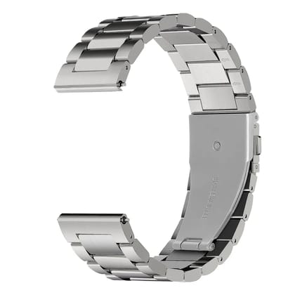 Valente 22mm Metal Watch Strap for Noise halo, Colorfit Pro 3,Colorfit Ultra,Oneplus Watch,Fossil Gen 5E 44mm, Gen 5(44mm),firebolt Invincible Plus, Legacy,cobra,Pebble Cosmos Luxe 2.0.-Sliver