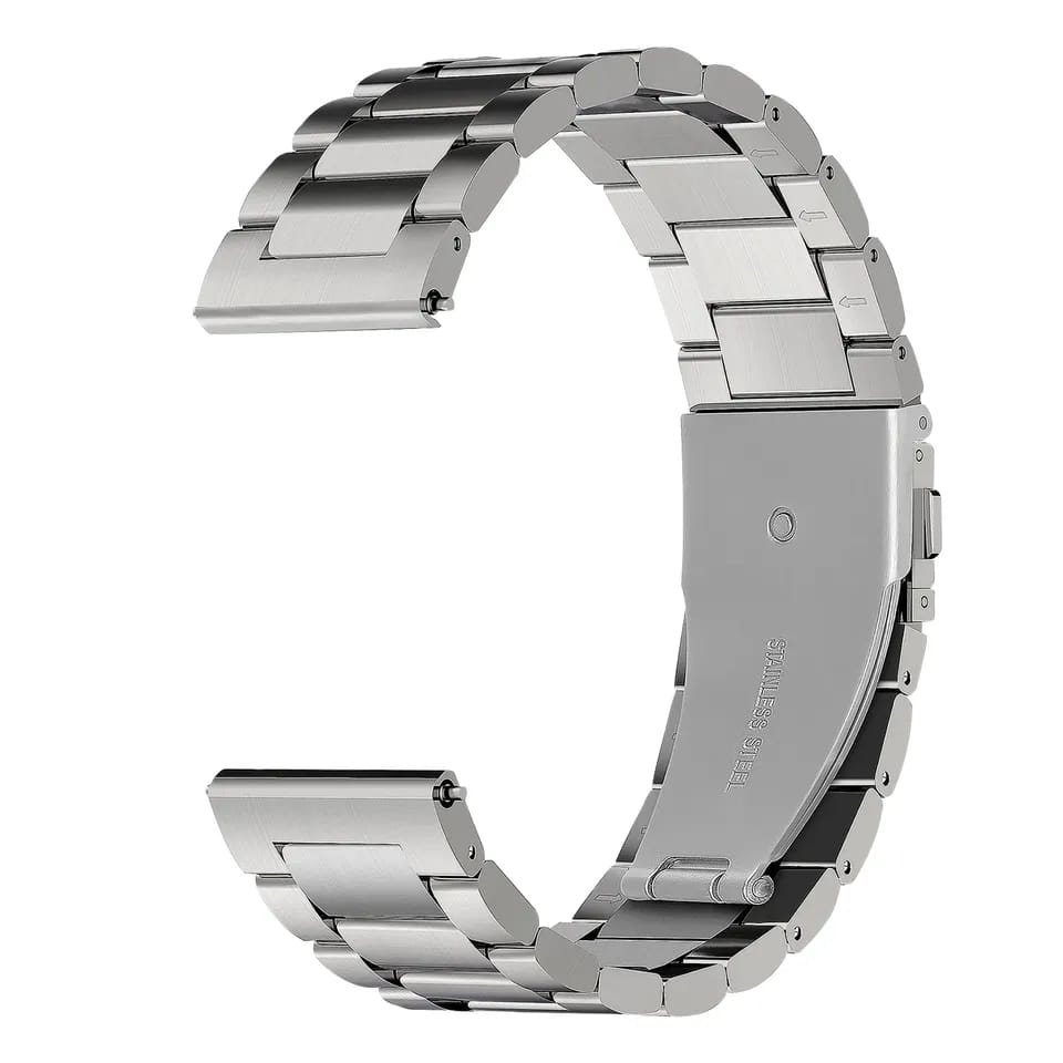 Valente 22mm Metal Watch Strap for Noise halo, Colorfit Pro 3,Colorfit Ultra,Oneplus Watch,Fossil Gen 5E 44mm, Gen 5(44mm),firebolt Invincible Plus, Legacy,cobra,Pebble Cosmos Luxe 2.0.-Sliver