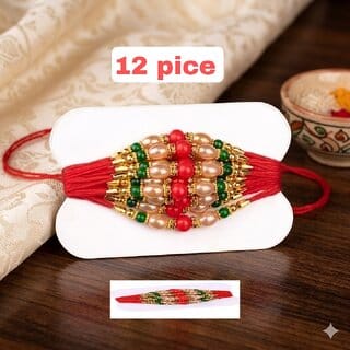 (Pack of 12) CHARKEE Fancy 12 Bhaiya Bhabhi Rakhi (Multicolour)