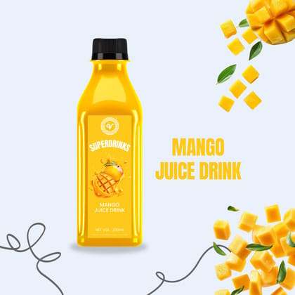 SUPERDRINKS Mango Juice Drink | 200ml Single Serve Bottle| 100% Pure Fruit Juice| Antioxidant Rich, Ready to Drink, Liquid Form