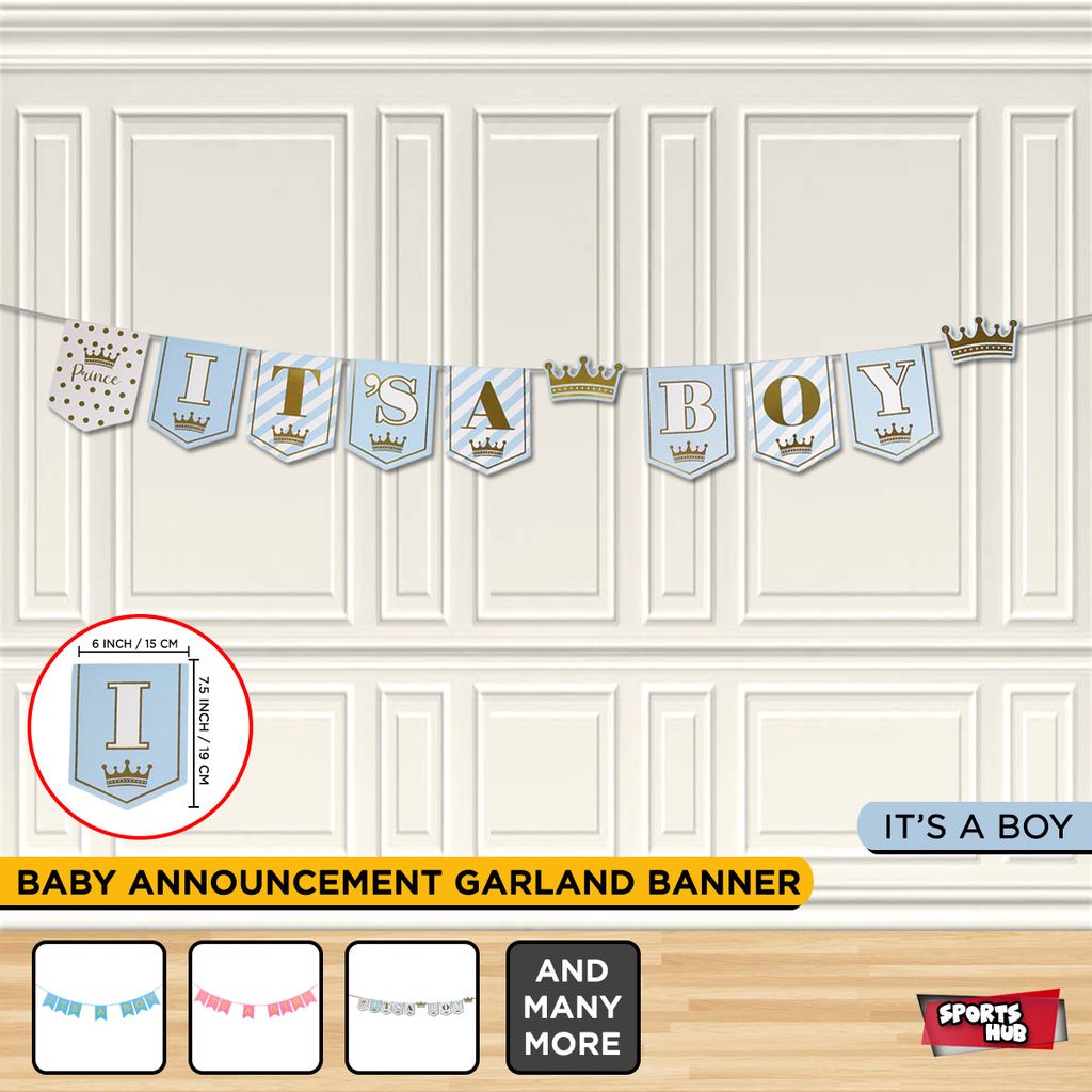 It's a Boy Crown Banner - Party and Festive Needs | Buy online on ZillyBuy