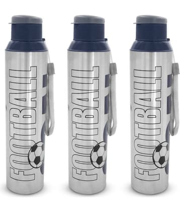 Dhara Stainless Steel Breeze Blue Stainless Steel Sipper Water Bottle 850 mL ( Set of 3 )