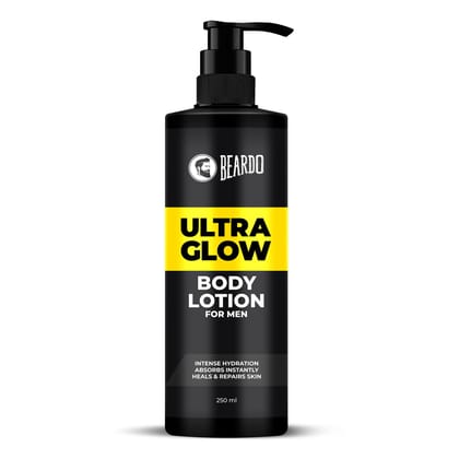 Beardo Ultraglow SPF 50 PA+++ Body Lotion for Men, 250 ml | Sun protection,Hydrating & Light Weight Winter Moisturizer for Body | Moisturizes & Nourishes Dry Skin | Body Butter for Men Beardo Ultraglow SPF 50 PA+++ Body Lotion for Men, 250 ml | Sun prote
