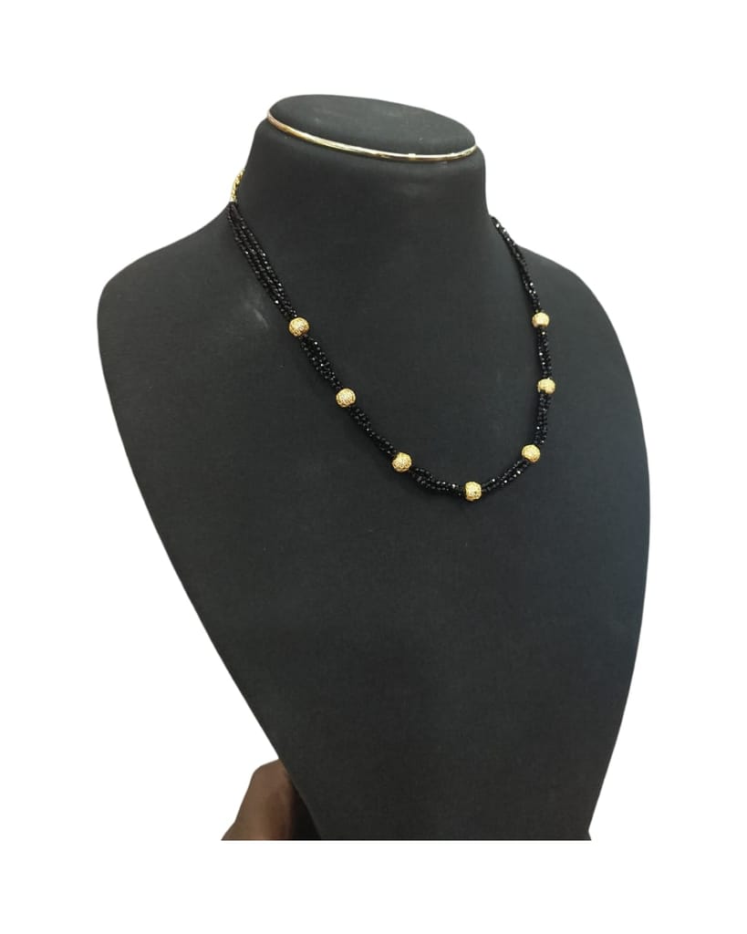 Black and Gold Beaded Necklace