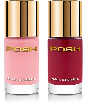 Posh - Multi Glossy Nail Polish ( Pack of 2 )