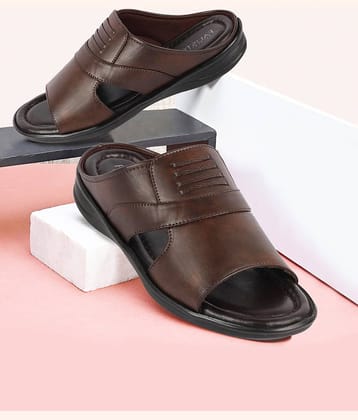 Fausto Coffee Men's Leather Slipper