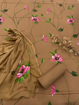 Cotton Suit with Chiffon Dupatta