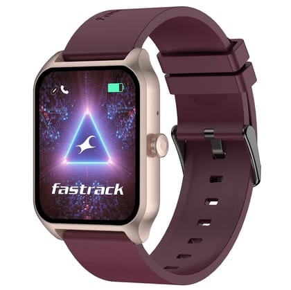Fastrack Reflex Beat Pro Smart Watch with Large 1.75" Super UltraVU Display, Single Sync BT Calling, 110+ Sports Modes- Gold & Wine Red