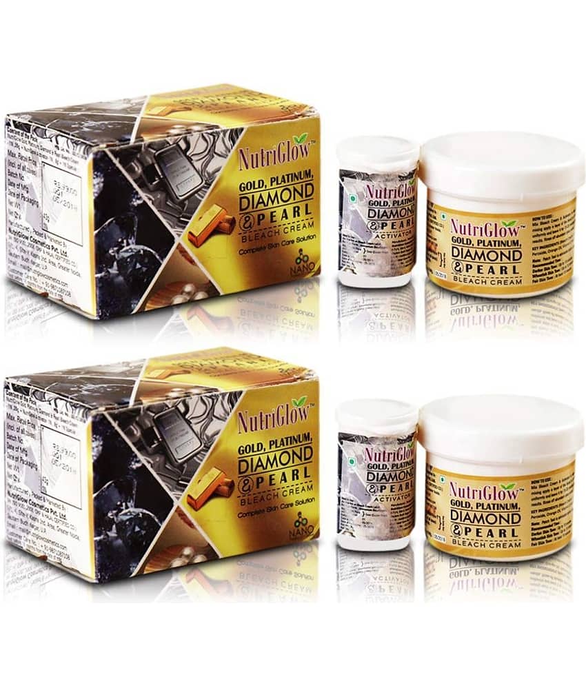 Nutriglow Gold Platinum Diamond and Pearl Facial Bleach Cream Each 43 g Pack of 2
