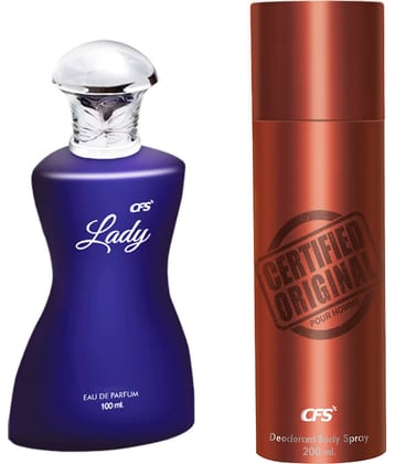 CFS Lady EDP Long Lasting Perfume & Certified Brown Deodorant Body Spray