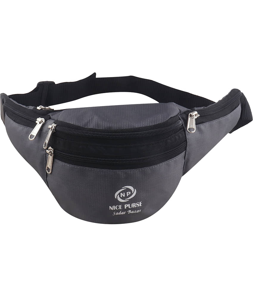 Nice Purse Polyester Grey Waist Pouch