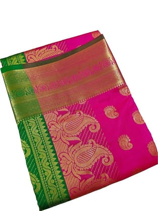 NEW COLLECTION Kanchipuram Banarasi Heavy Fancy Border Kanchi Pattu Butta Original Kanjivaram Pata Pure Silk Sare
