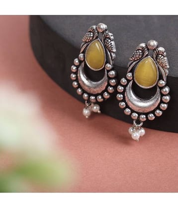 Sunhari Jewels Yellow Drop Earrings ( Pack of 1 )