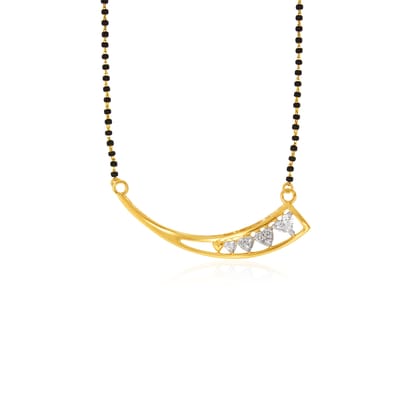 Senco Gold Melodious Fondness Diamond Mangalsutra (2.2 gram / 0.16 Ct / H-VS / 18K Yellow Gold)
