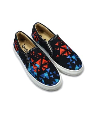 Women Printed Lightweight Canvas Slip-On Sneakers
