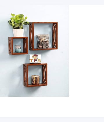 TFS Floating Shelves Brown MDF - Pack of 3