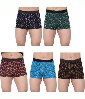 Cavenders Pack of 5 Nylon Trunks For Men's ( Multicolor )
