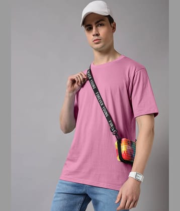The Dry State - Pink 100% Cotton Oversized Fit Men's T-Shirt ( Pack of 1 )