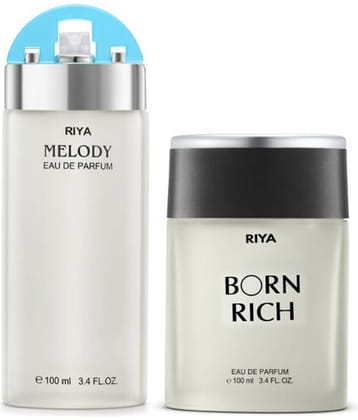 Riya Melody & Born Rich Eau De Parfum (EDP) For Unisex 200 ( Pack of 2 )