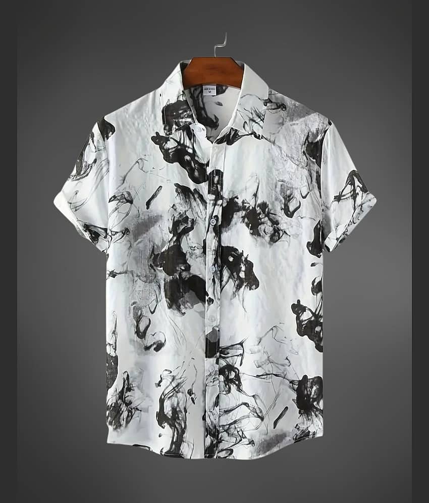 BEAUE Poly Cotton Regular Fit Printed Half Sleeves Men's Casual Shirt - Blue ( Pack of 1 )