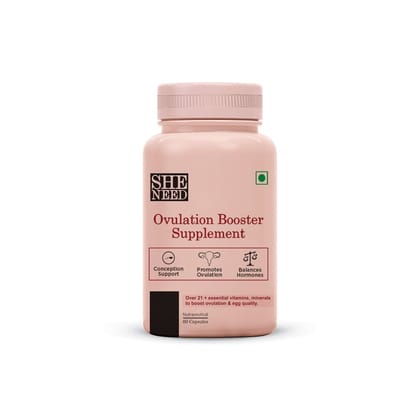 Sheneed Ovulation Booster supplement for women with myo inositol, CoQ10, DHA, Shatavari, Zinc, Chasteberry, Vitamin B9 to boost egg quality for pregnancy