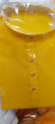 Plain kurta in Yellow color