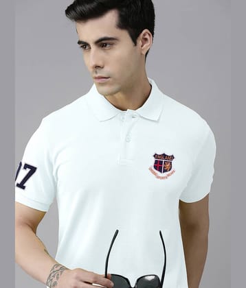 ADORATE - White Cotton Blend Regular Fit Men's Polo T Shirt ( Pack of 1 )