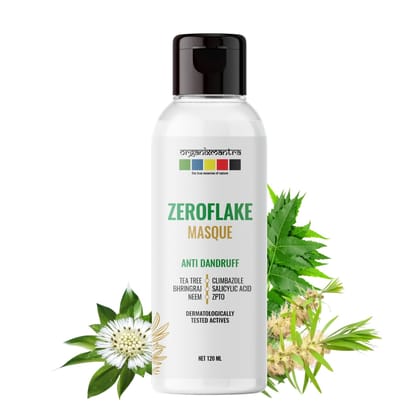 Organix Mantra ZeroFlake Hair Masque Nature + Science Anti-Dandruff Hair Mask |Tea Tree Oil, Bhringraj, Neem & Salicylic Acid, Climbazole, ZPTO | Scalp Soothing, Moisturizing | All Hair Types - 120ML Organix Mantra ZeroFlake Hair Masque Nature + Science Anti-Dandruff Hair Mask |Tea Tree Oil, Bhringraj, Neem & Salicylic Acid, Climbazole, ZPTO | Scalp Soothing, Moisturizing | All Hair Types - 120ML