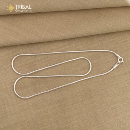 1mm 16" long snake chain 925 sterling silver handmade snake chain pendant chain baby kids or girl's, fancy silver chain trendy style ch577