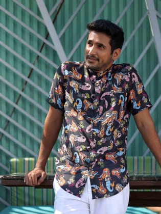 Men's Summer Shirt | Mermaid Black-S