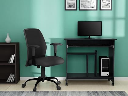 Caliber 202 Computer Table - Black Color Caliber 202 Computer Table - Black Color