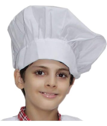Kaku Fancy Dresses Chef Cap/Hat/Cook Cap/Restaurant Cap/Handcraft Toque Chef Cap/Chef Hats -White (Pack of 1)
