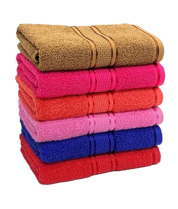 STAMIO - Multicolor Cotton Hand Towel 40x60 cm ( Pack of 6 ) - Multicolor