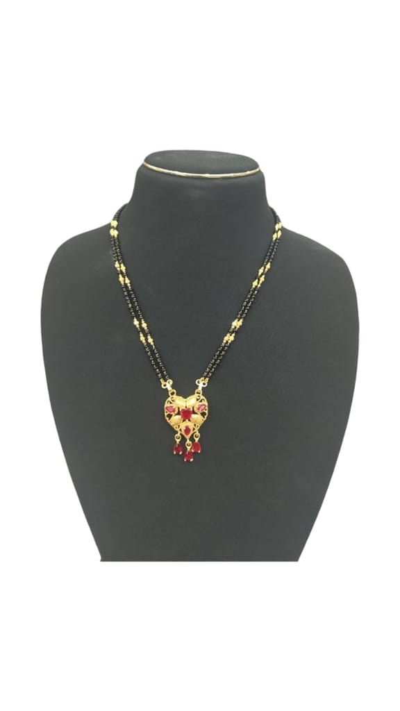 Yellow Gold Traditional Marathi Mangalsutra Necklace for Women