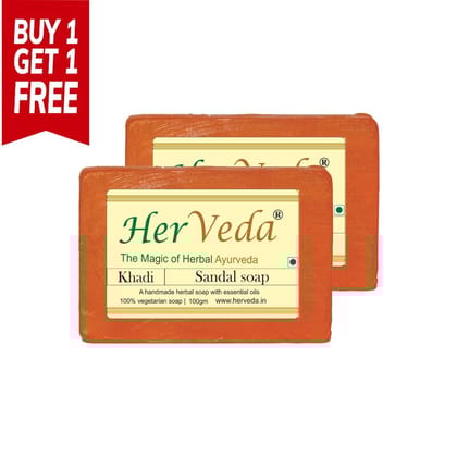 HerVeda Sandal Handmade glycerine Soap with Mysore Sandal Oil