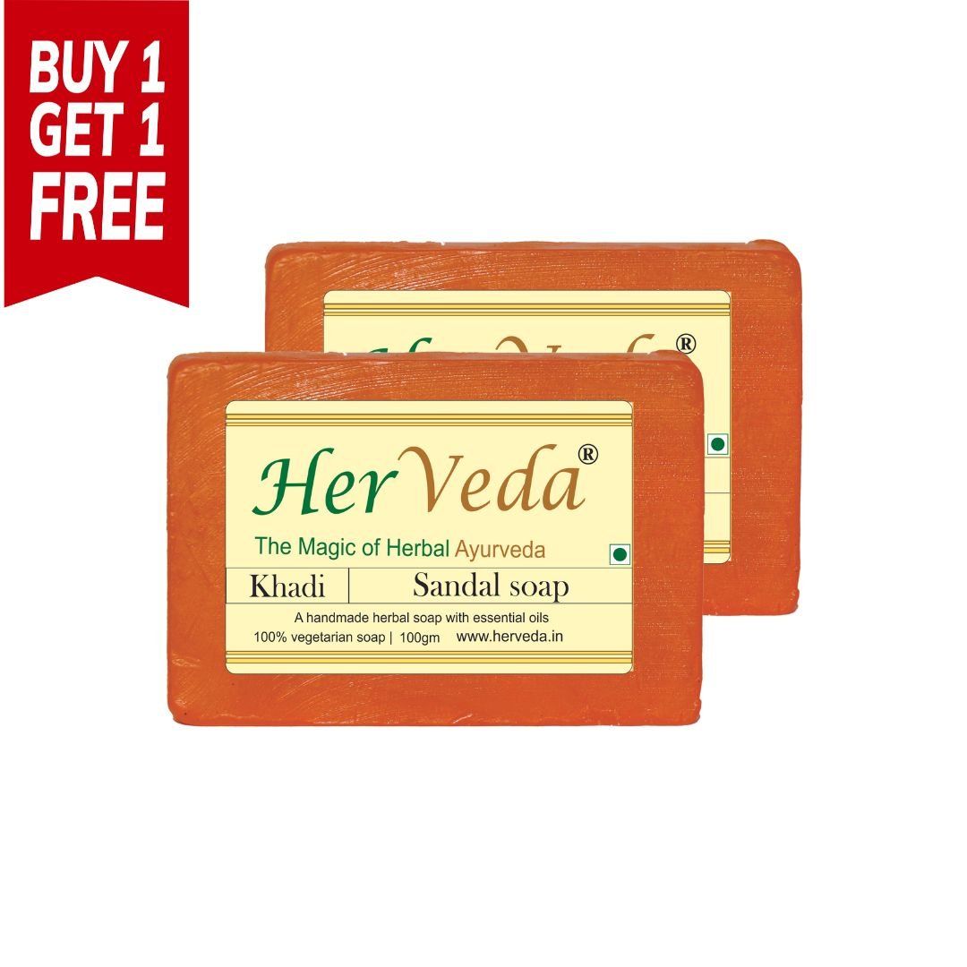 HerVeda Sandal Handmade glycerine Soap with Mysore Sandal Oil