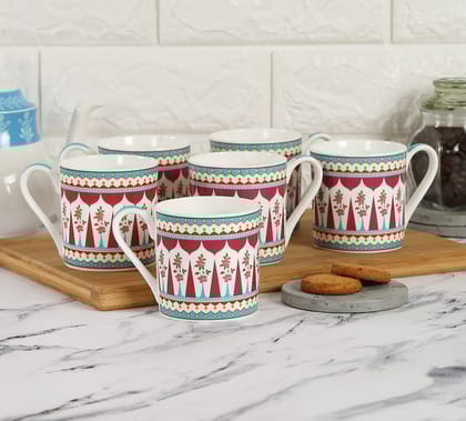 India Circus Magenta Quirk Espresso Mug Set Of 6