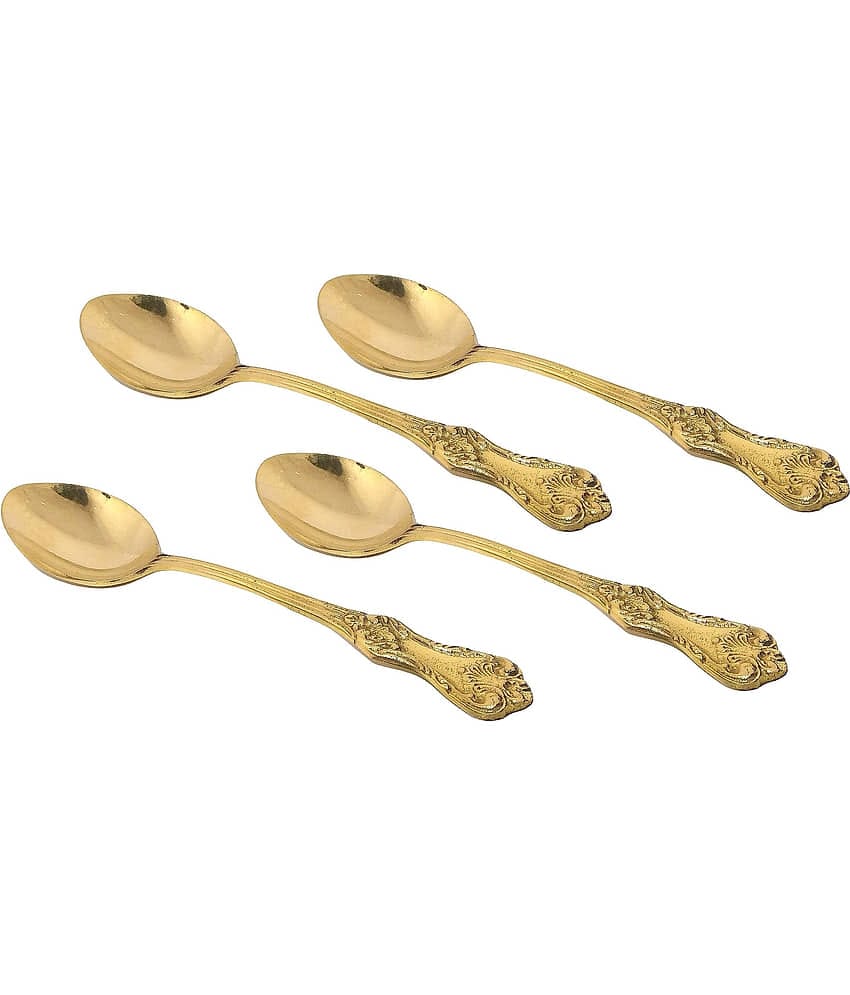 A & H ENTERPRISES - Brass Brass Dessert Spoon ( Pack of 4 )