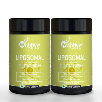 Wishnew Wellness LIPOSOMAL GLUTATHIONE Capsules - For Youthful & Radiant Skin | Immune Health | 30 Vegetarian Capsules - With Enhanced Bioavailability & Antioxidant Support | Suitable for Men & W