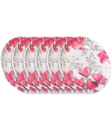 HomePro Royal 6 Full Plate 11" Flower Pink Melamine Dinner Set ( Pack of 6 )