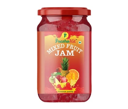 Freshokit Deliciously Homemade Mixed fruit Jam | A Taste of Tropical Bliss | Spreader jam | Low sugar | 70% Mixed Fruit Pulp | Plant Based | Low Carb 500gm