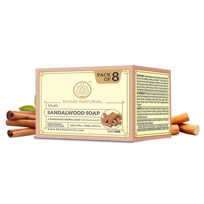 Khadi Natural Sandalwood Soap Combo Pack Of 8 – 125gm Each Khadi Natural Sandalwood Soap Combo Pack Of 8 – 125gm Each