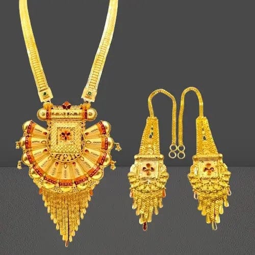 Indian jewelry set Traditional Gold-Plated Necklace.