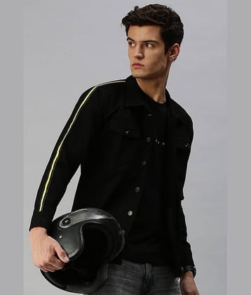 VOGATI Denim Men's Denim Jacket - Black ( Pack of 1 )