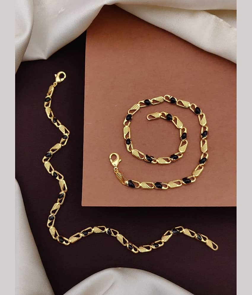 Shivay Fashion Gold Anklets ( Pack of 1 )