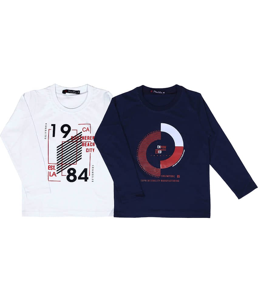 NEUVIN Pack of 3 Boys Cotton Blend T-Shirt ( Multi Color )