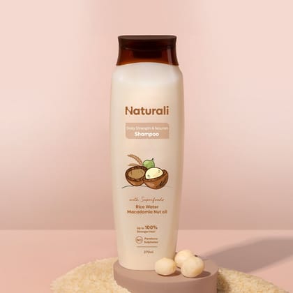 Naturali Daily Strength & Nourish Shampoo with Rice Water For Frizz Control & Shine-370ml