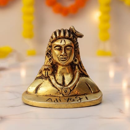 Brass Adiyogi Decorative Statue | Spiritual Home Decor, Height : 2.2 Inch (BSMAS1400 B)