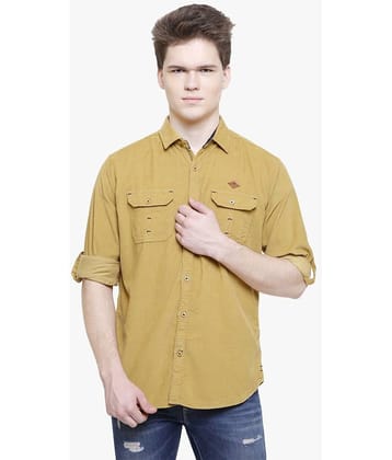 Kuons Avenue - Yellow Corduroy Slim Fit Men's Casual Shirt ( Pack of 1 )
